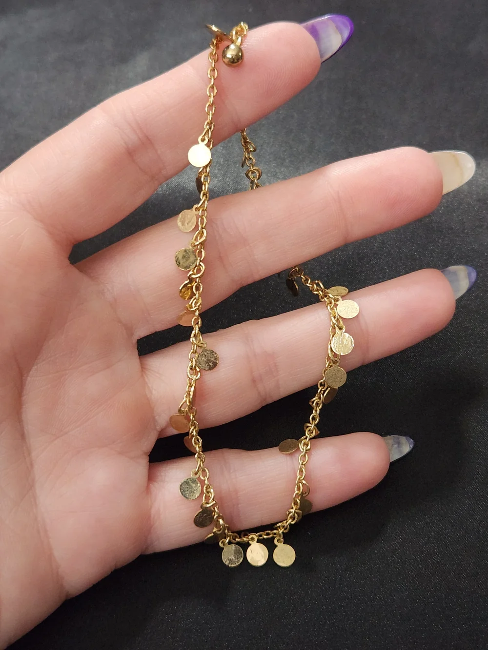 Panama Jack Gold Disc Charm Anklet - Picture 3 of 3